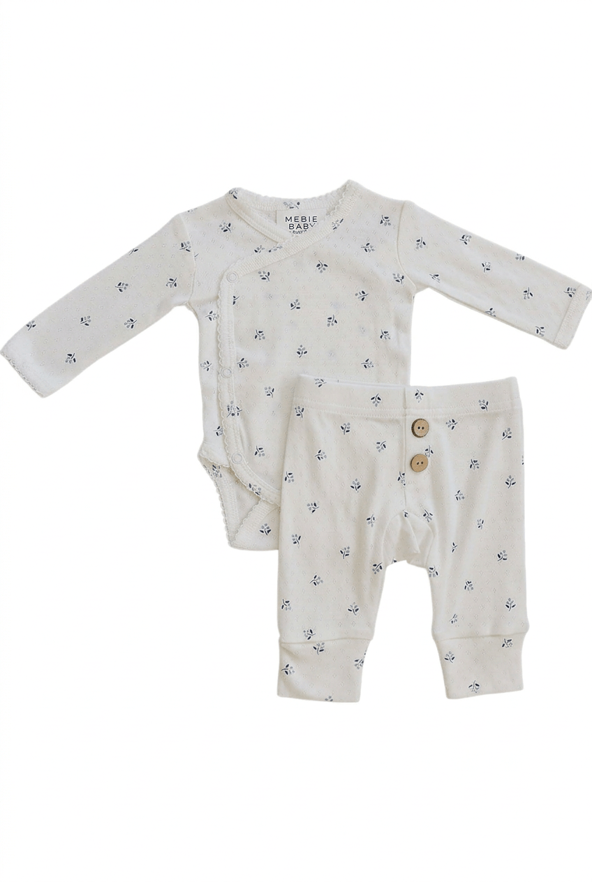 Berry Pointelle Layette Set with portrait spacing
