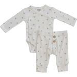 Berry Pointelle Layette Set with portrait spacing