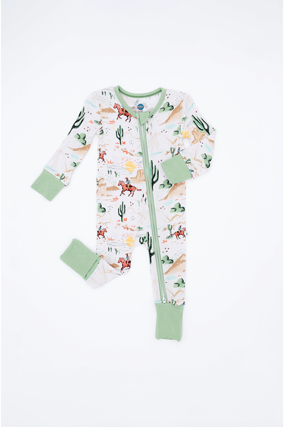 Billy Western Print | Bamboo One Piece Zip Pajama | Milk & Baby