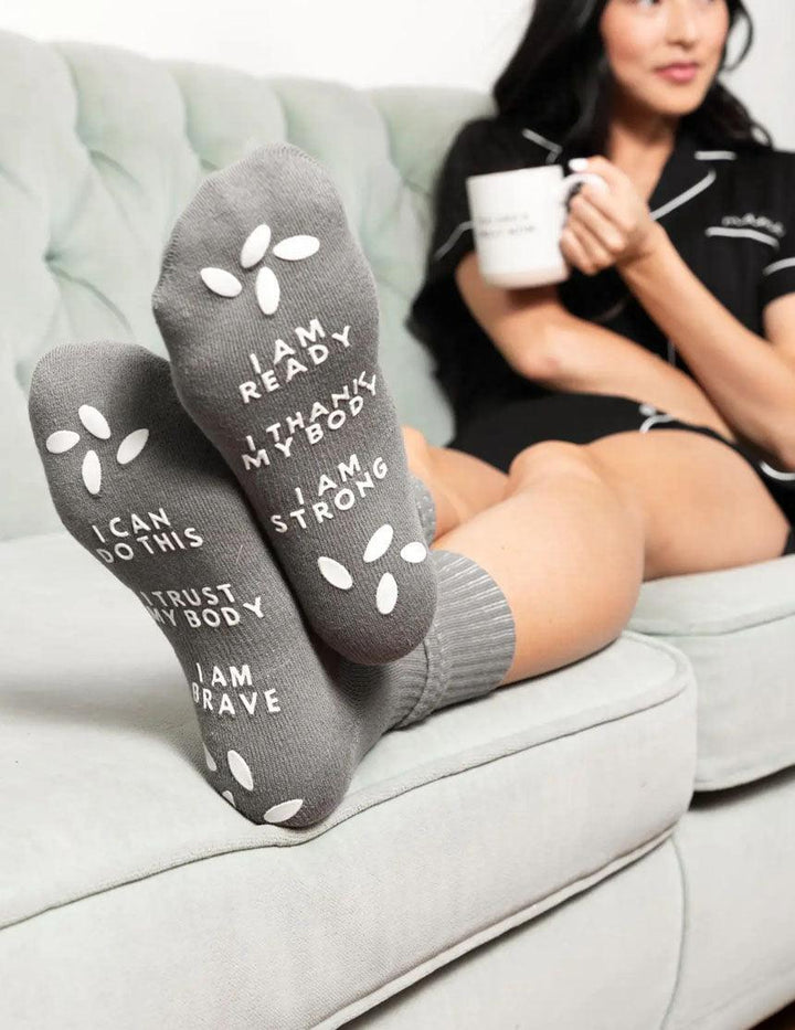 Birthing Affirmation Hospital Socks - Milk & Baby 