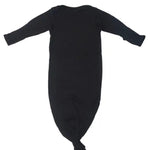 Black Ribbed Knotted Newborn Gown Set | Milk & Baby
