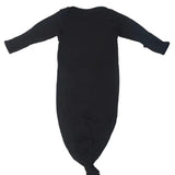 Black Ribbed Knotted Newborn Gown Set | Milk & Baby