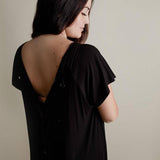 Black Ribbed Labor & Delivery Gown | Milk & Baby