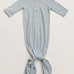 Blue Gingham knot gown with more space and a subtle background