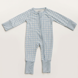 Blue Gingham sleeper with more space and a subtle background