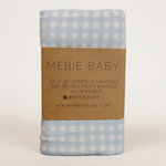 Blue Gingham swaddle with more space and a subtle background