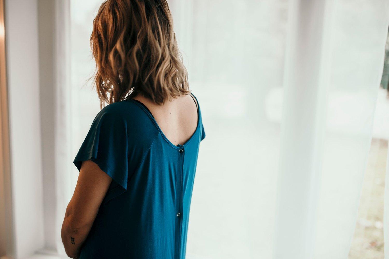 Blue Labor & Delivery Gown | Milk & Baby