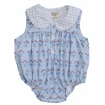 Blue Meadow Bubble Romper - Portrait