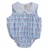 Blue Meadow Bubble Romper - Portrait
