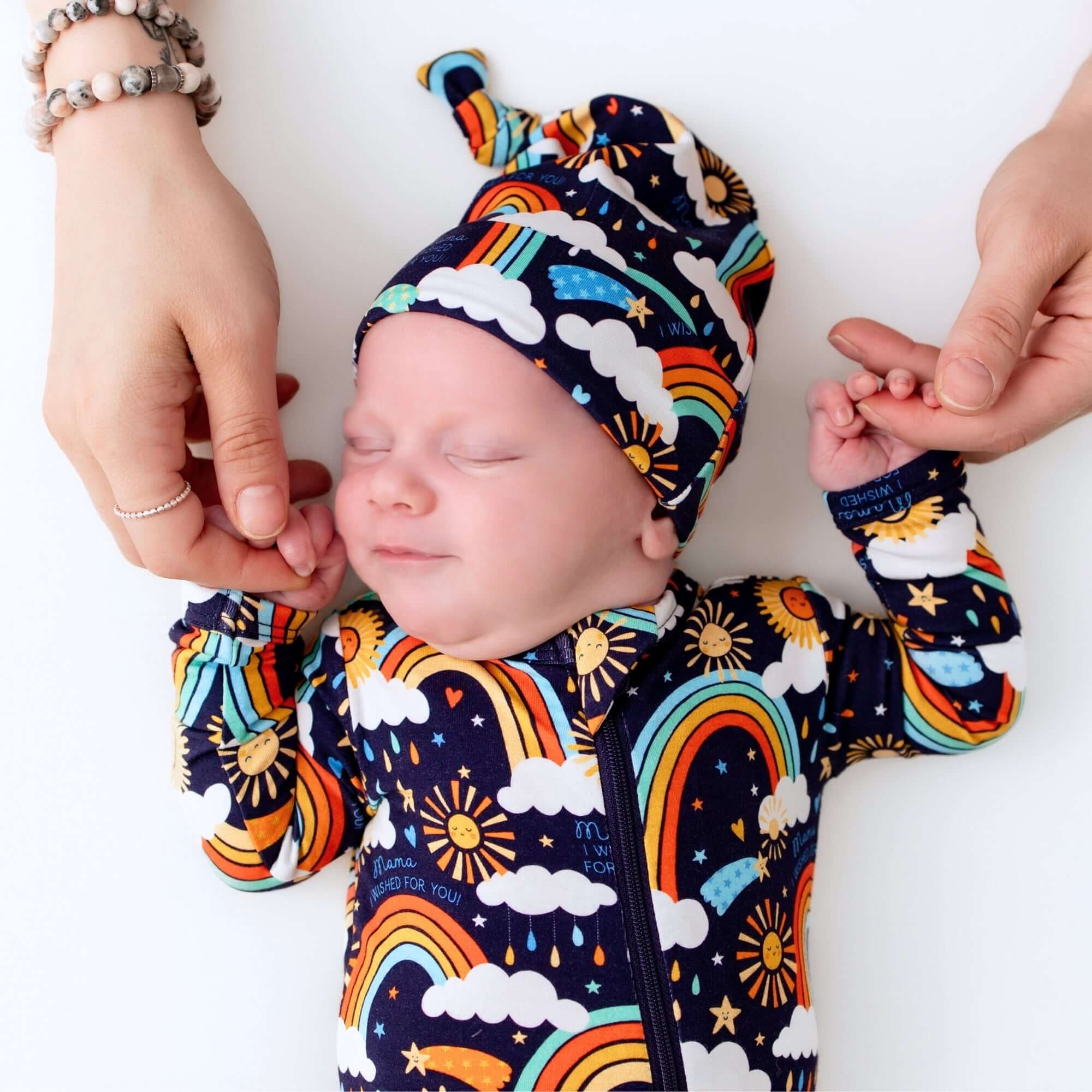 The SoftKnot Cap | Here Comes the Sunshine (Blue) | Milk & Baby