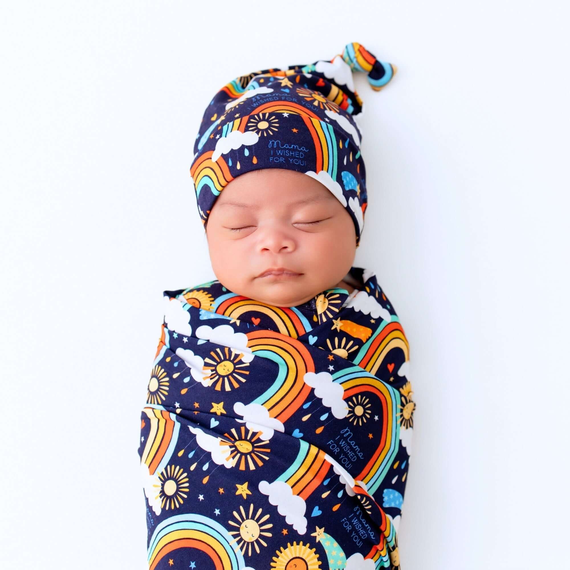 The SoftKnot Cap | Here Comes the Sunshine (Blue) | Milk & Baby