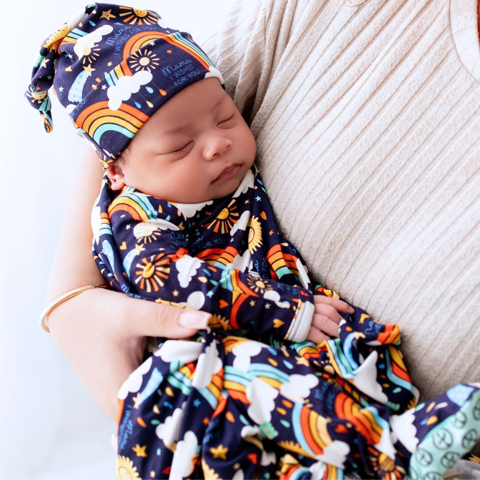 The SoftKnot Cap | Here Comes the Sunshine (Blue) | Milk & Baby