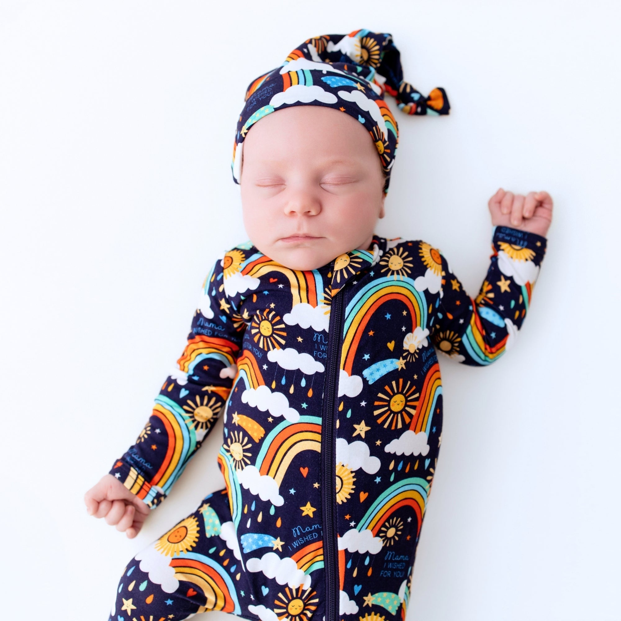 Here Comes the Sunshine (Blue) | Bamboo Footie Onesie Sleeper