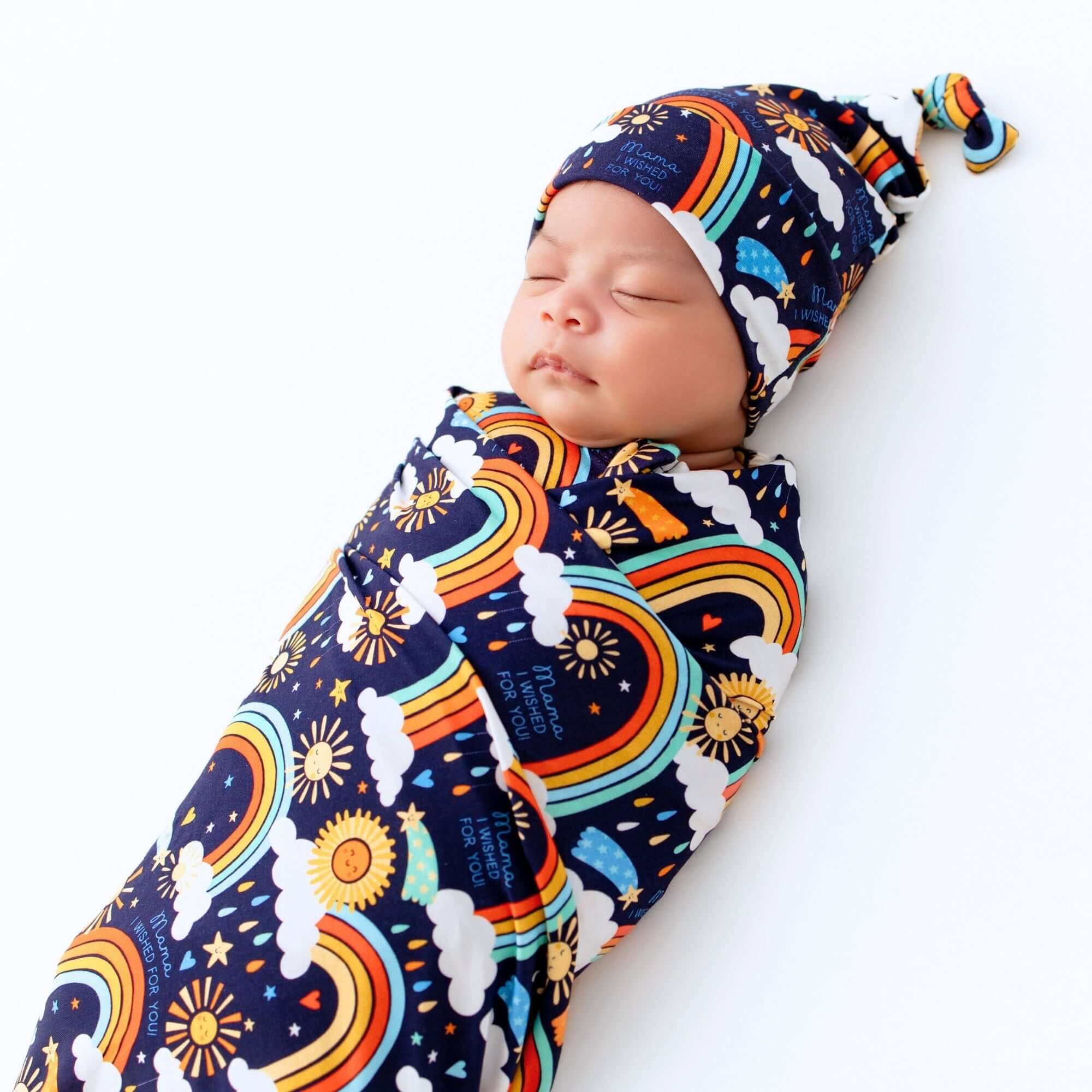 The SoftKnot Cap | Here Comes the Sunshine (Blue) | Milk & Baby