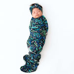 The Forever Swaddle Blanket | Mystic Mama (Blue) | Milk & Baby