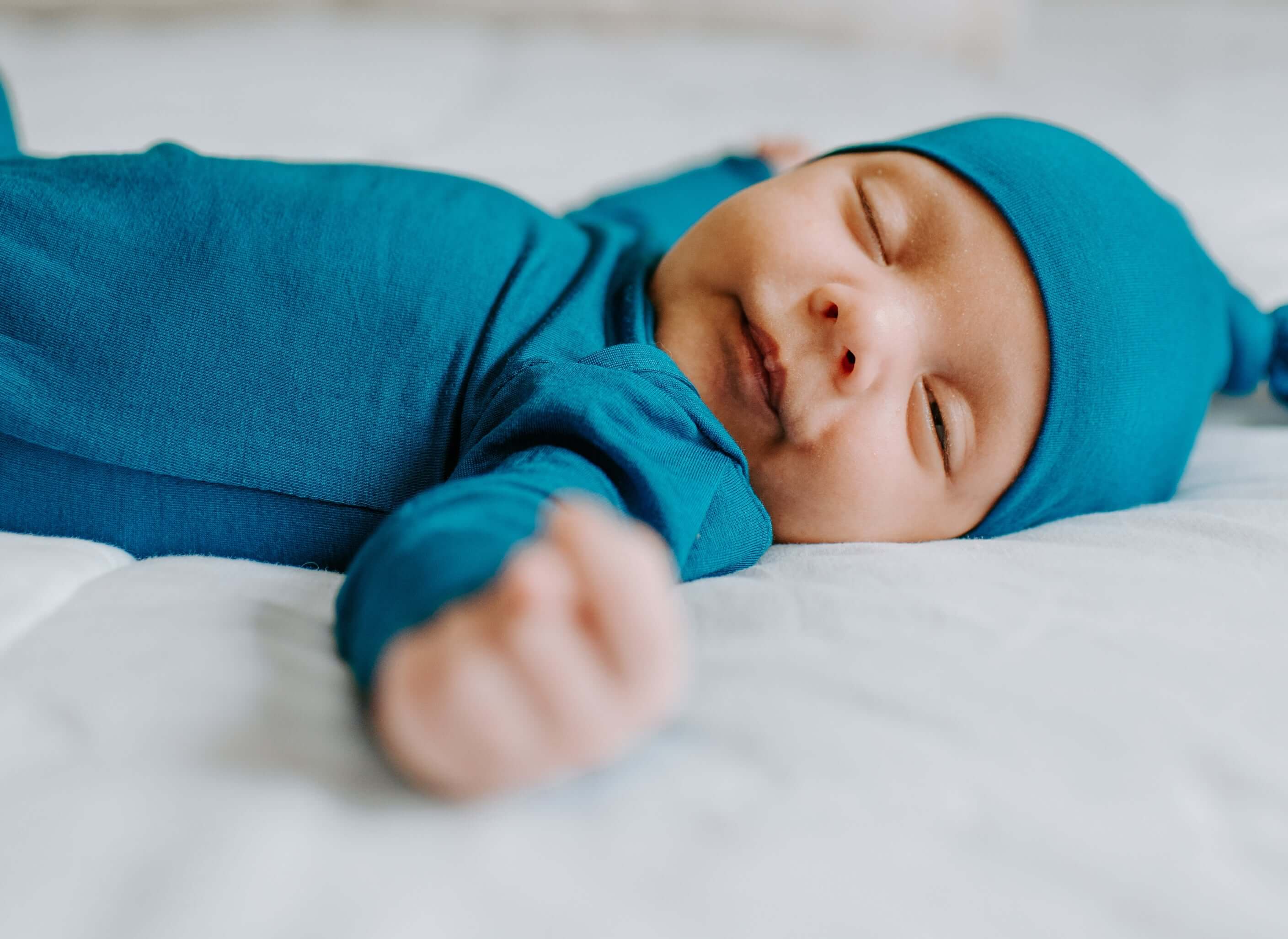 Blue Knotted Newborn Baby Gown | Milk & Baby