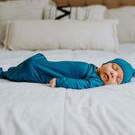 Blue Knotted Newborn Baby Gown | Milk & Baby