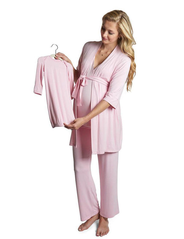 Grace Birthing & Nursing Nightgown in Pink – Milk & Baby