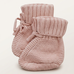 Blush Pink knit booties with more space and a subtle background