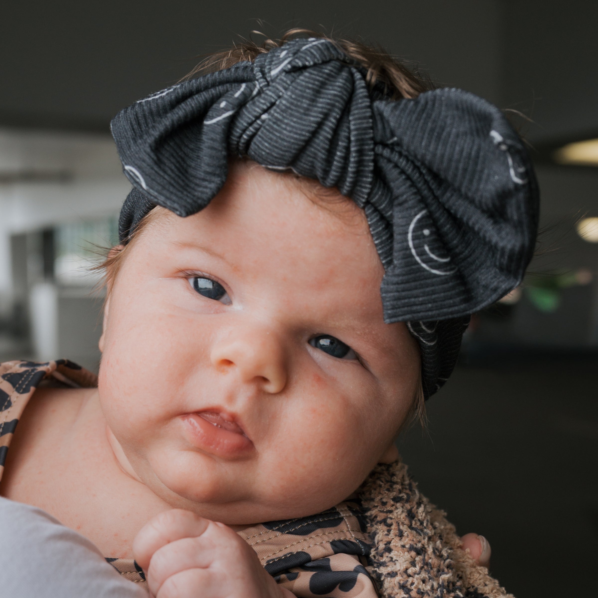 Forever French Baby Smiley Ribbed Bamboo Baby Head Wrap with Bow | Milk & Baby