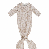 Bow & Frame Print Knot Gown - Portrait