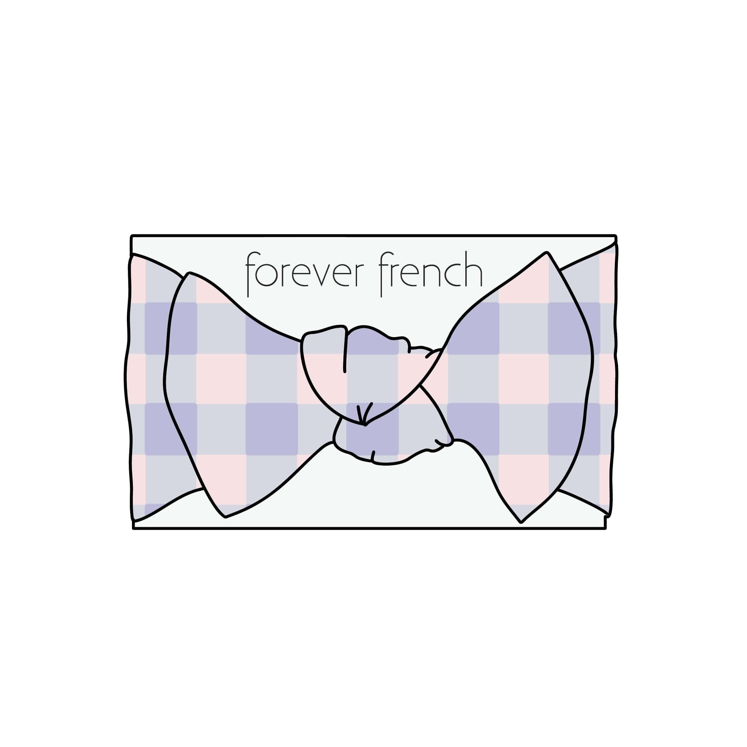Bamboo Head Wrap | Marilyn | Milk & Baby | Made from silky-soft bamboo material, this adjustable head wrap features a sweet bow for added style. Perfect for babies and toddlers!One size fits most Print: Marilyn (a purple and pink gingham) Material: 95% ba