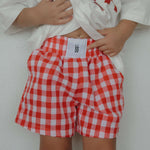 Scarlet Gingham | Child Boxer Shorts | Milk & Baby