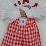 Scarlet Gingham | Child Boxer Shorts | Milk & Baby