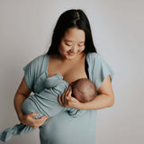 Blue Bird Ribbed Knotted Gown | Milk & Baby