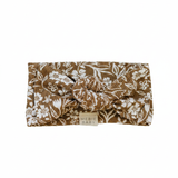 Brown Floral Ribbed Bamboo Head Wrap - Portrait