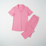 Bubblegum Pink Pajama Set Flat Lay