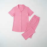 Bubblegum Pink Pajama Set Flat Lay