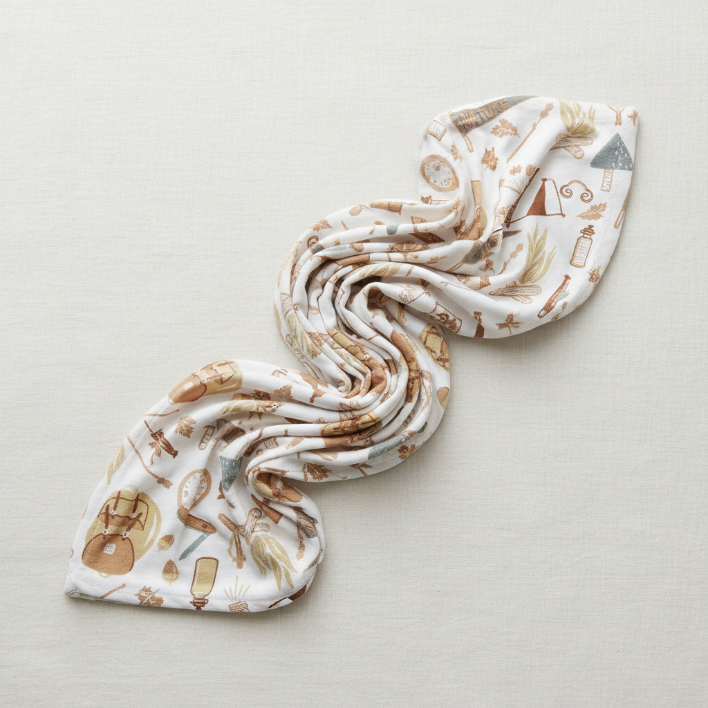 Camping Trip Bamboo Stretch Swaddle - Minimal Flat Lay
