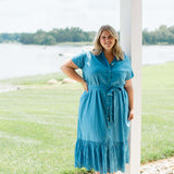 The Natalie Shirt Dress in Blueberry Smoothie