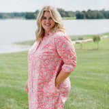 The Christine Shirt Dress in Watermelon Sorbet