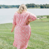 The Christine Shirt Dress in Watermelon Sorbet