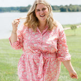 The Christine Shirt Dress in Watermelon Sorbet