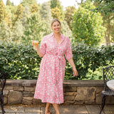 The Christine Shirt Dress in Watermelon Sorbet