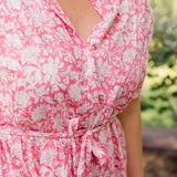 The Christine Shirt Dress in Watermelon Sorbet