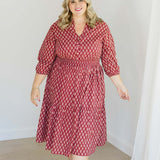 The Francesca Midi Dress in Spiced Merlot