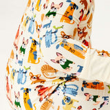 Soft & Stretchy Zipper Footie - Cats + Dogs | Milk & Baby