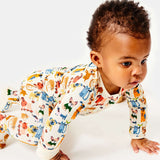 Soft & Stretchy Zipper Footie - Cats + Dogs | Milk & Baby