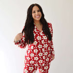 Cherry Blossoms | Women's Bamboo Button Up Lounge Set | Milk & Baby