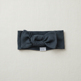 Charcoal Organic Cotton Ribbed Head Wrap - Minimal Flat Lay
