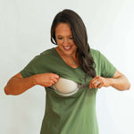 Invisible Zipper Midi Breastfeeding T-Shirt Dress | Milk & Baby