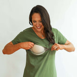 Invisible Zipper Midi Breastfeeding T-Shirt Dress | Milk & Baby