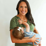 Invisible Zipper Midi Breastfeeding T-Shirt Dress Milk & Baby