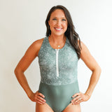 One Piece Zip Up Breastfeeding Swimsuit | Milk & Baby