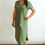Invisible Zipper Midi Breastfeeding T-Shirt Dress | milk & baby Milk & Baby Invisible Zipper Midi Breastfeeding T-Shirt Dress | milk & baby Milk & Baby