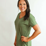 Invisible Zipper Midi Breastfeeding T-Shirt Dress | Milk & Baby